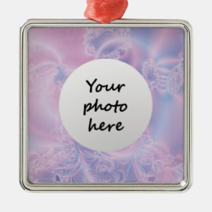 Abstrakte Kunst Leuchtendes Rosa Silbernes Ornament