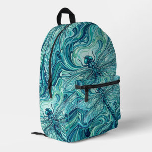 Abstrakte Kunst Libelle Ozeanblau Schmelz Rucksack