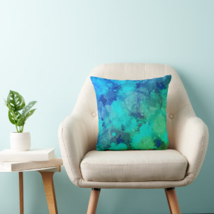 Abstrakte Kunst Lila Blau Kissen