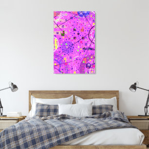 Abstrakte Kunst: Lila Glitch Leinwanddruck