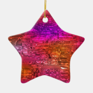 Abstrakte Kunst, Lila orange Rosa Keramik Ornament