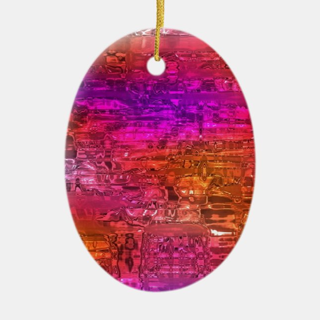 Abstrakte Kunst, Lila orange Rosa Keramikornament (Vorne)