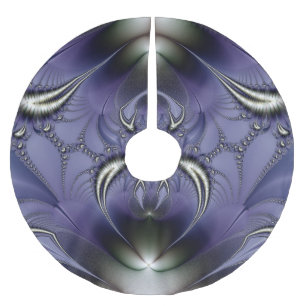 Abstrakte Kunst, Lila Ornament Polyester Weihnachtsbaumdecke