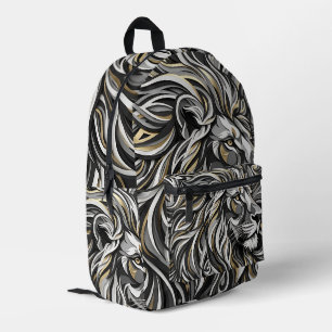 Abstrakte Kunst Löwenmähne Gold Monochrom Rucksack