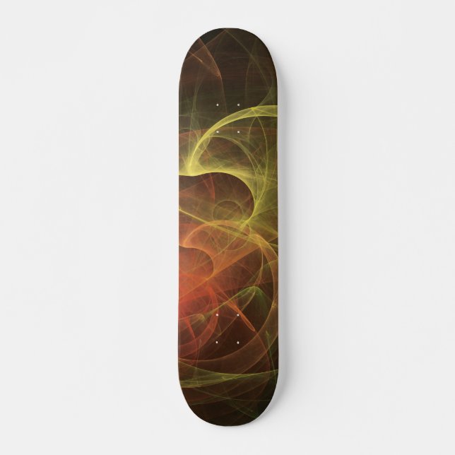 Abstrakte Kunst Magische Flamme Skateboard (Vorne)