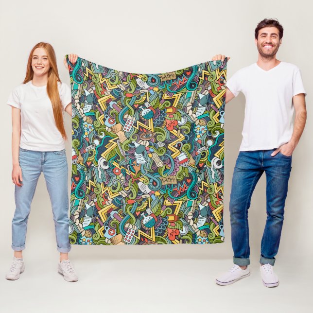 Abstrakte Kunst-medizinisches Ikonen-Muster Fleecedecke (Beispiel)