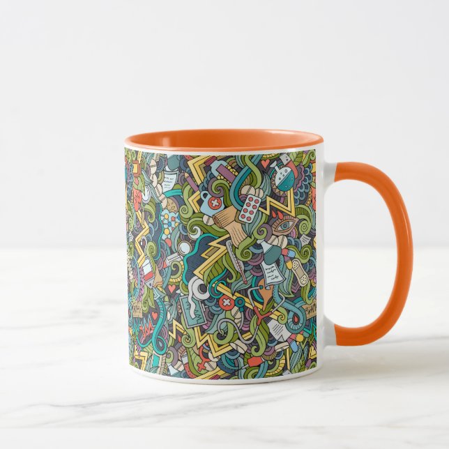 Abstrakte Kunst-medizinisches Ikonen-Muster Tasse (Rechts)