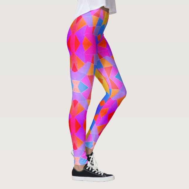 Abstrakte Kunst Mehrfarbig Leggings (Rechts)