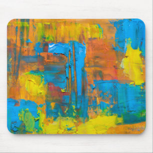 Abstrakte Kunst - mehrfarbiges Orange Abstrakt Acr Mousepad