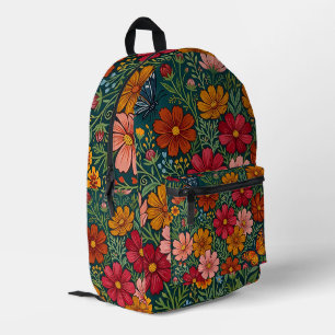 Abstrakte Kunst Mexikanische Blumen Schmetterlinge Bedruckter Rucksack