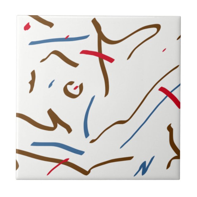 Abstrakte Kunst Minimalismus Fliese (Vorderseite)