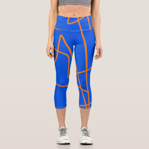 Abstrakte Kunst Minimalismus Pastell Orange Blau Capri Leggings