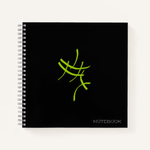 Abstrakte Kunst Minimalistische grüne schwarze Not Notizbuch
