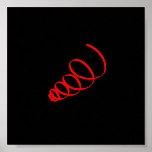 Abstrakte Kunst Minimalistische Rote Spirale Schwa Poster