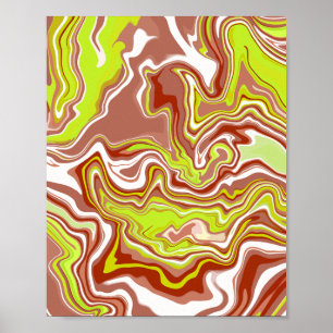 Abstrakte Kunst mit erdigen und lebendigen Tönen Poster