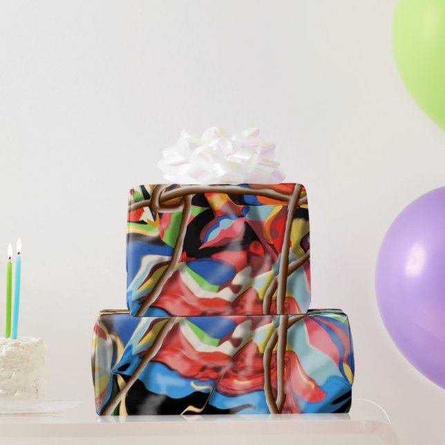abstrakte Kunst mit Garn Geschenkpapier (Partygeschenke)