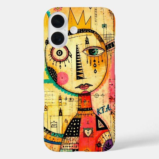 Abstrakte Kunst mit Initialen  Case-Mate iPhone Hülle (Rückseite)