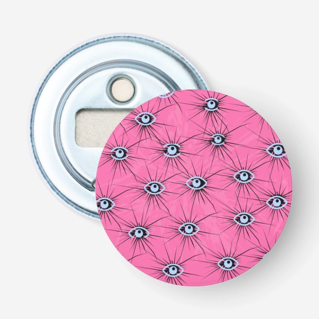 Abstrakte Kunst mit rosa Hintergrund auf Magnet Flaschenöffner (Vorderseite)