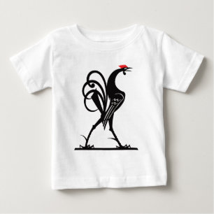 Abstrakte Kunst mit Silhouette eines Hahns Baby T-shirt