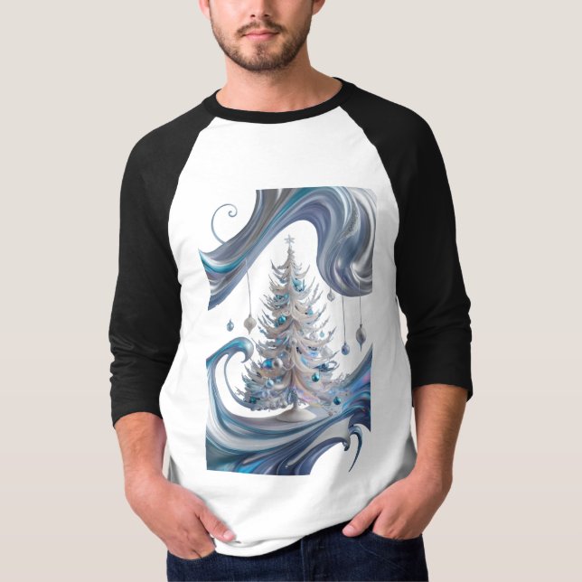 Abstrakte Kunst mit Weihnachten-Drehung T-Shirt (Vorderseite)