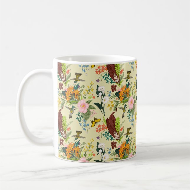 Abstrakte Kunst nahtlose Muster-Allover-Design-Bac Kaffeetasse (Links)