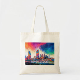 Abstrakte Kunst Nashville Skyline Tragetasche