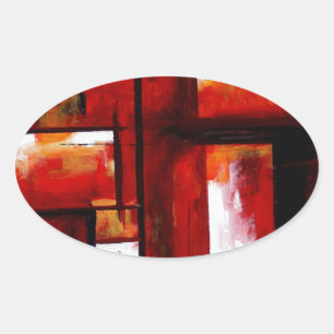 Abstrakte Kunst Ovaler Aufkleber