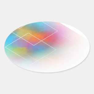 Abstrakte Kunst Pink Rot Orange Benutzerdefinierte Ovaler Aufkleber