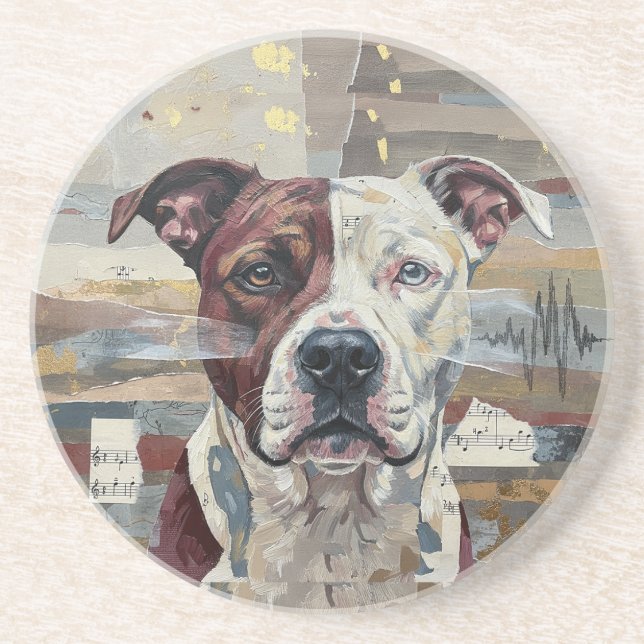 Abstrakte Kunst Pitbull Version 1 Getränkeuntersetzer (Vorne)