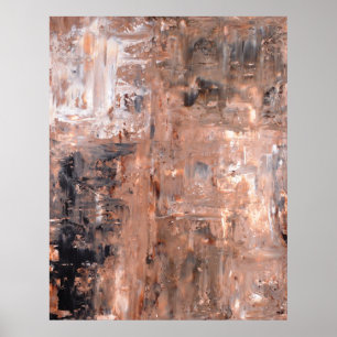 Abstrakte Kunst-Poster in Schwarz und Braun Poster