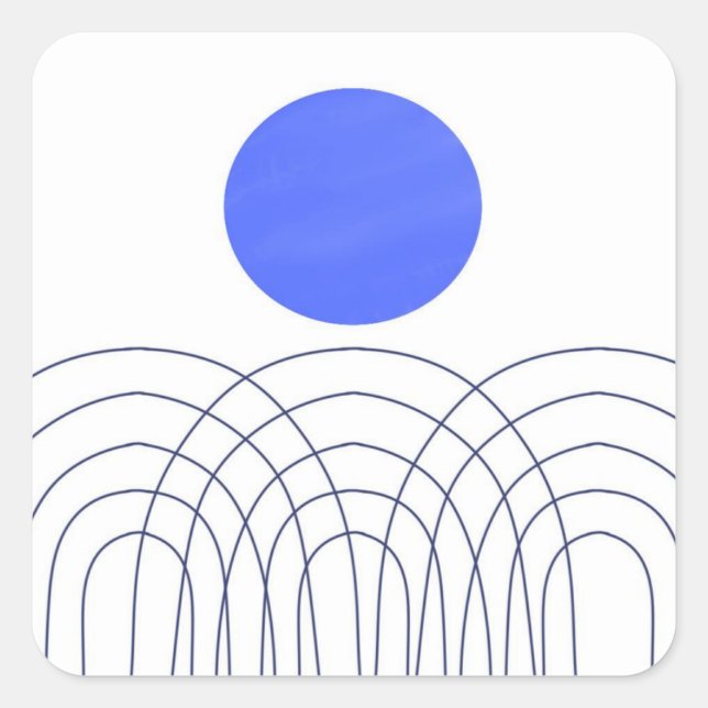 abstrakte Kunst Quadratischer Aufkleber (Vorderseite)