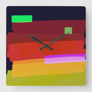 Abstrakte Kunst Rainbow Quadratische Wanduhr