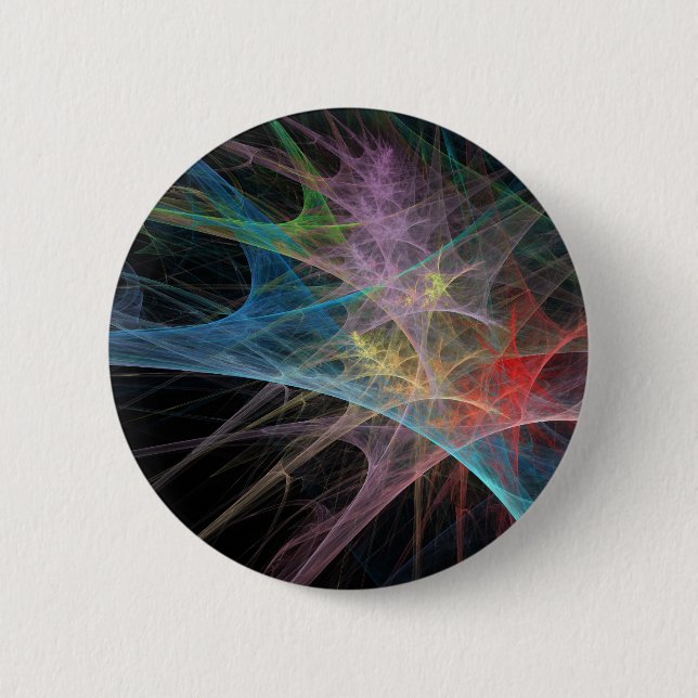 Abstrakte Kunst Regenbogen Eis Button (Vorderseite)