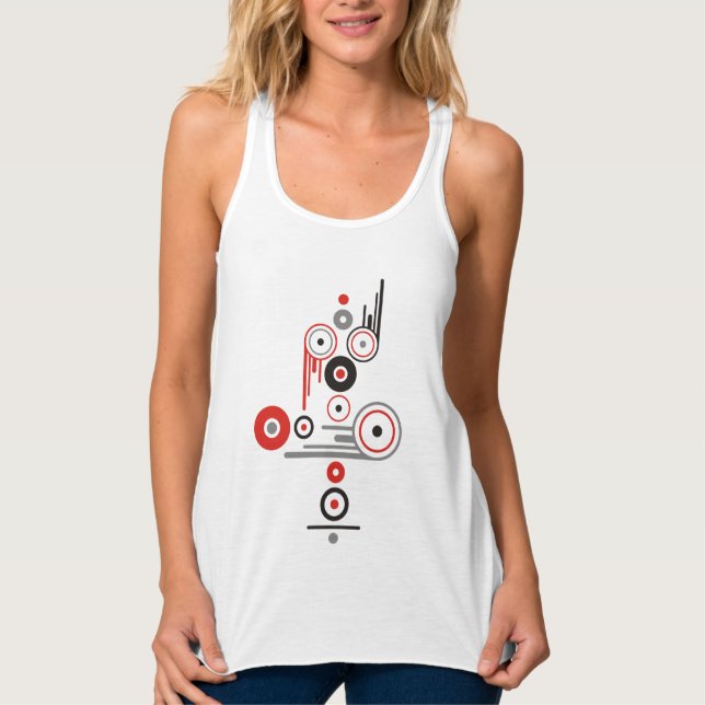 Abstrakte Kunst - Ringe Dots Streifen Tank Top (Vorderseite)