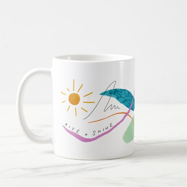 Abstrakte Kunst Rise und Shine Kaffeetasse (Links)