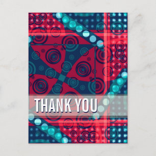 Abstrakte Kunst (Rot Blau) Danke Postkarte