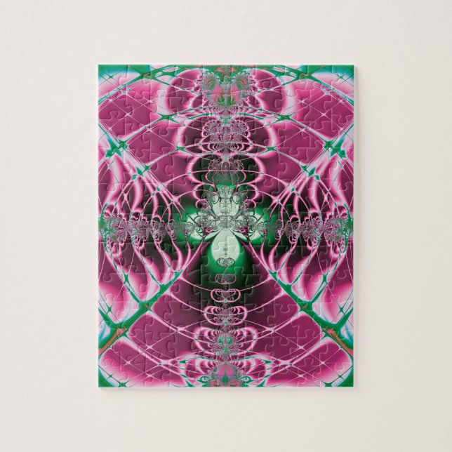 Abstrakte Kunst Rote Blume Puzzle (Vertikal)