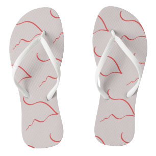 Abstrakte Kunst Rote Skizzenmuster Flip Flops