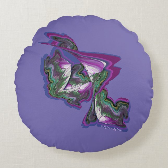 Abstrakte Kunst Rundes Kissen (Vorderseite)