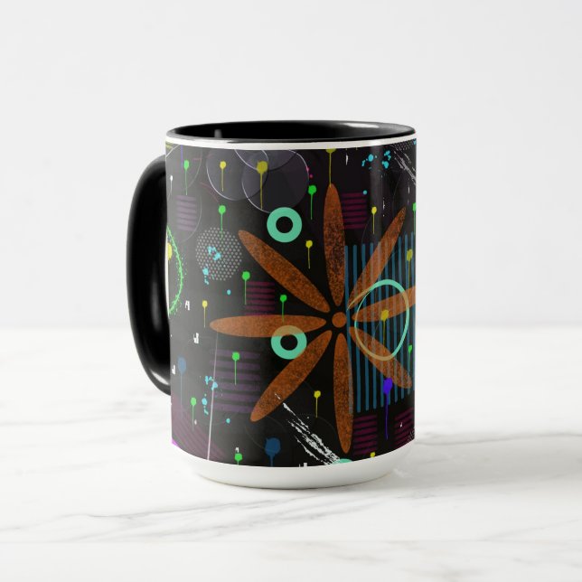 Abstrakte Kunst: Satellit  Tasse (Vorderseite Links)