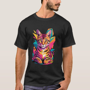 Abstrakte Kunst Savannah-Katze Savannah-Katzen T-Shirt