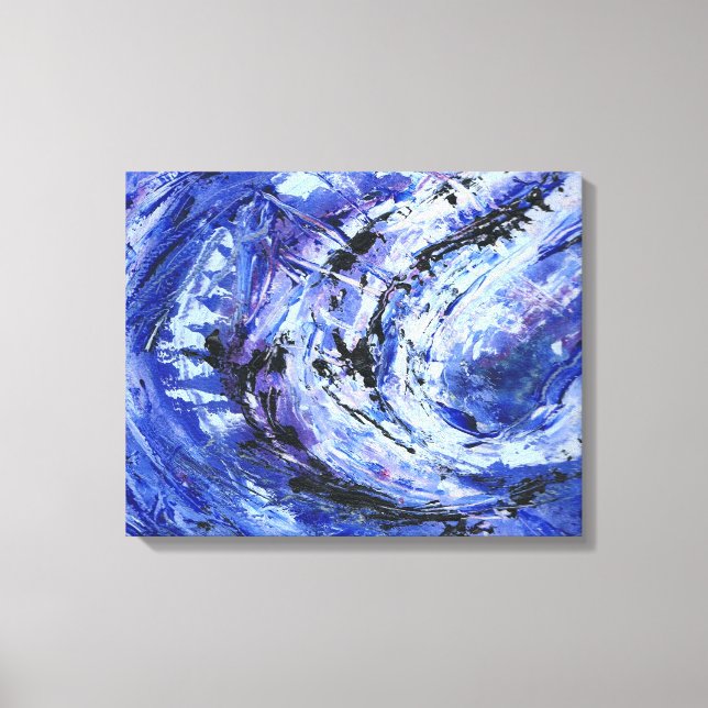 Abstrakte Kunst-'Schatten von Blue Leinwanddruck (Vorderseite)