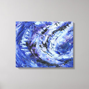 Abstrakte Kunst 'Schattierungen von Blau' Leinwanddruck