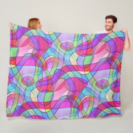 Abstrakte Kunst - Schnürsenkel Nahtloses Muster 1 Fleecedecke