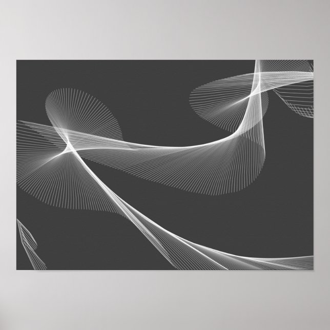 Abstrakte Kunst - Schwarz und Weiß Poster (Vorne)