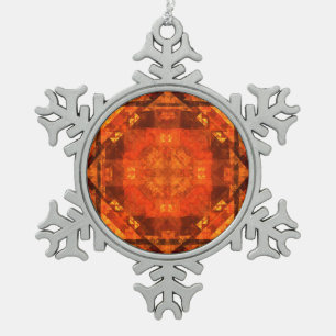 Abstrakte Kunst segnen Schneeflocken Zinn-Ornament
