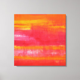 Abstrakte Kunst "SOMMERTAG" Rotes Gelb Orange Leinwanddruck