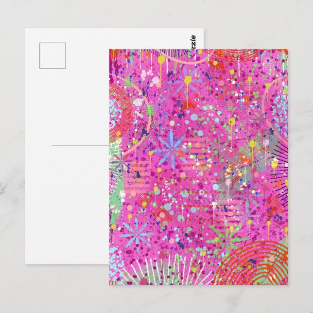 Abstrakte Kunst: Sommerträume Postkarte (Vorne/Hinten)