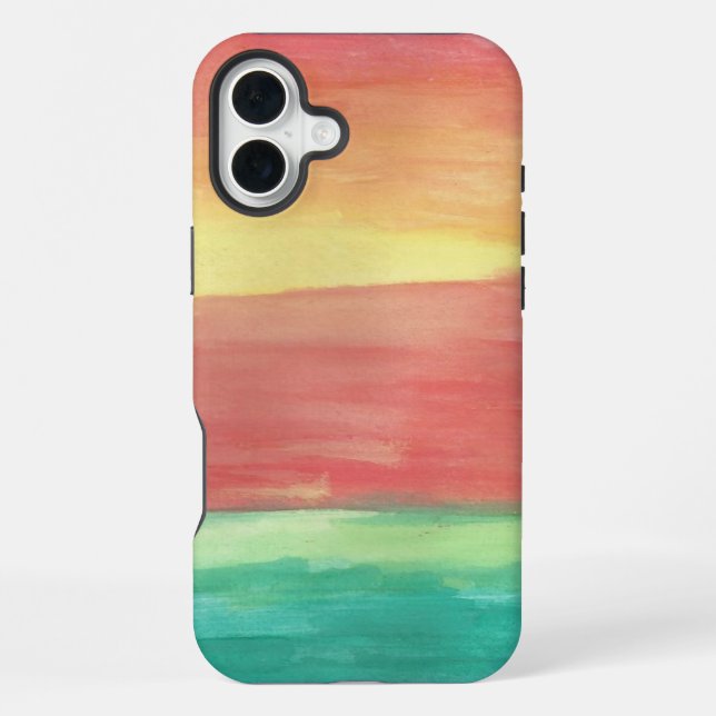 Abstrakte Kunst Sonnenuntergangsstrand iPhone Hülle (Rückseite)