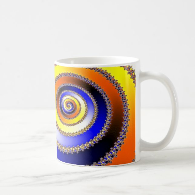 Abstrakte KUNST - Spiralblau Kaffeetasse (Rechts)